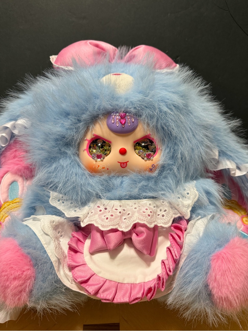 BB3 400% Lilian bunny V5Plush Blue & Pink Kids Costume Hood with Decorative Face